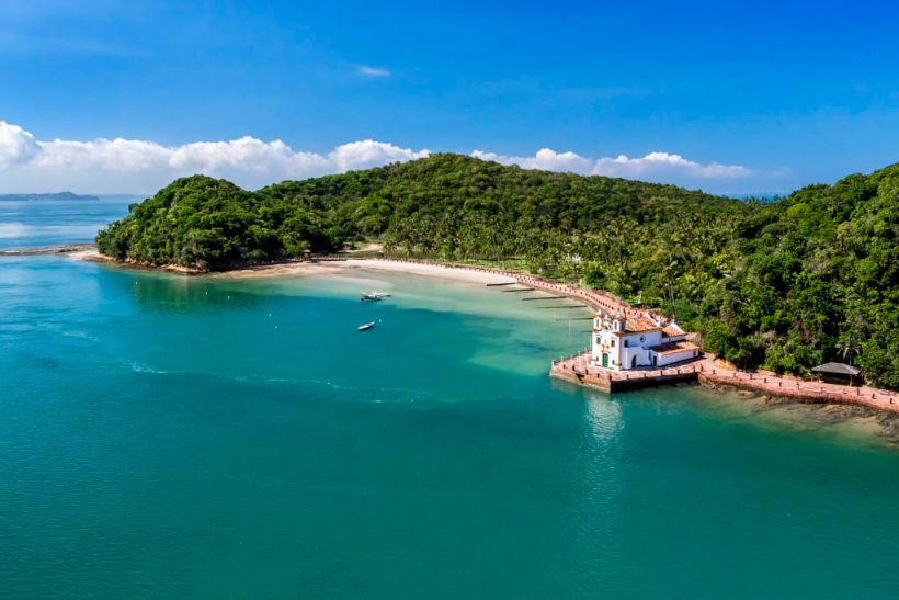 Vista aérea da Igreja de Nossa Senhora do Loreto, Ilha dos Frades